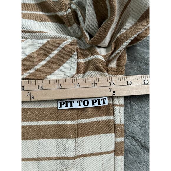 EVERLANE The Oversized Shirt Jacket Camel Plaid 100% Cotton Size XS - Picture 6 of 8
